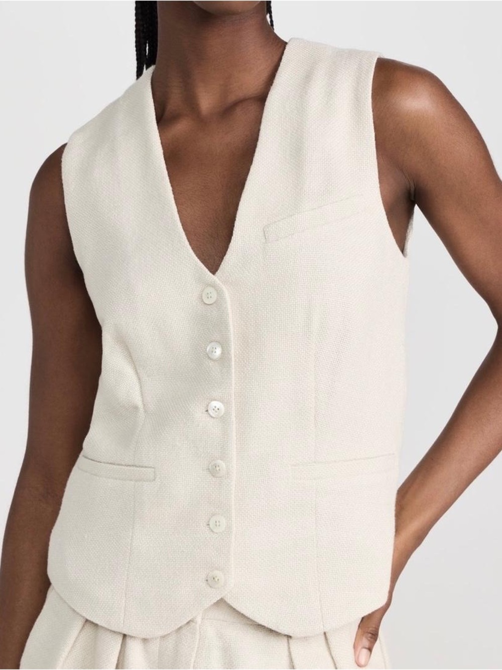 STAUD Brett Vest in Oatmeal size S